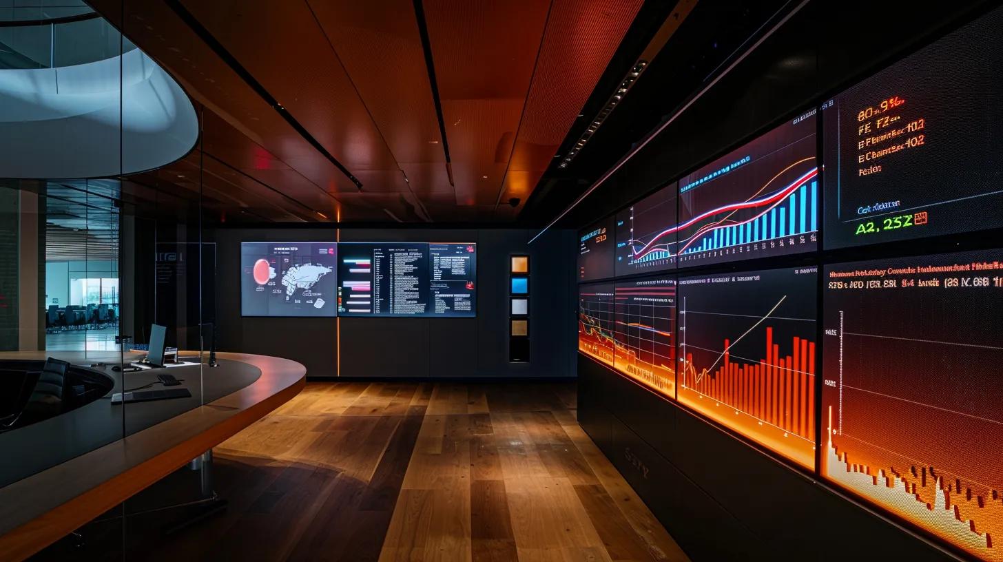 a sleek, modern office workspace features a large screen displaying colorful data visualizations and analytics reports, under warm, ambient lighting that creates a professional yet inviting atmosphere, symbolizing the critical role of data analysis in refining marketing strategies. a sleek, modern office workspace features a large screen displaying colorful data visualizations and analytics reports, under warm, ambient lighting that creates a professional yet inviting atmosphere, symbolizing the critical role of data analysis in refining marketing strategies.