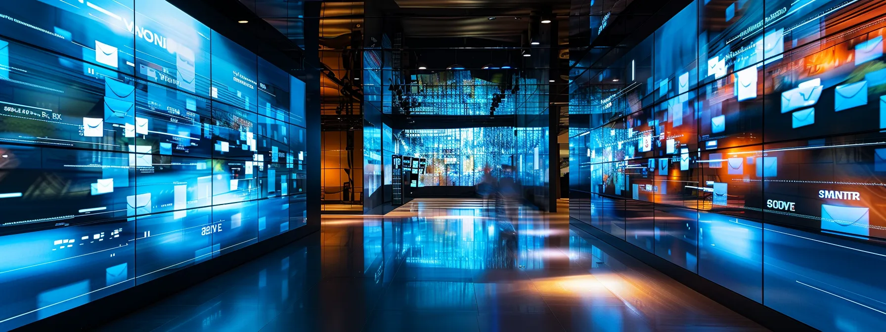 a sleek, modern office workspace is illuminated by vibrant digital screens displaying email analytics and marketing strategies, symbolizing the dynamic growth potential for small businesses in the digital marketplace. a sleek, modern office workspace is illuminated by vibrant digital screens displaying email analytics and marketing strategies, symbolizing the dynamic growth potential for small businesses in the digital marketplace.