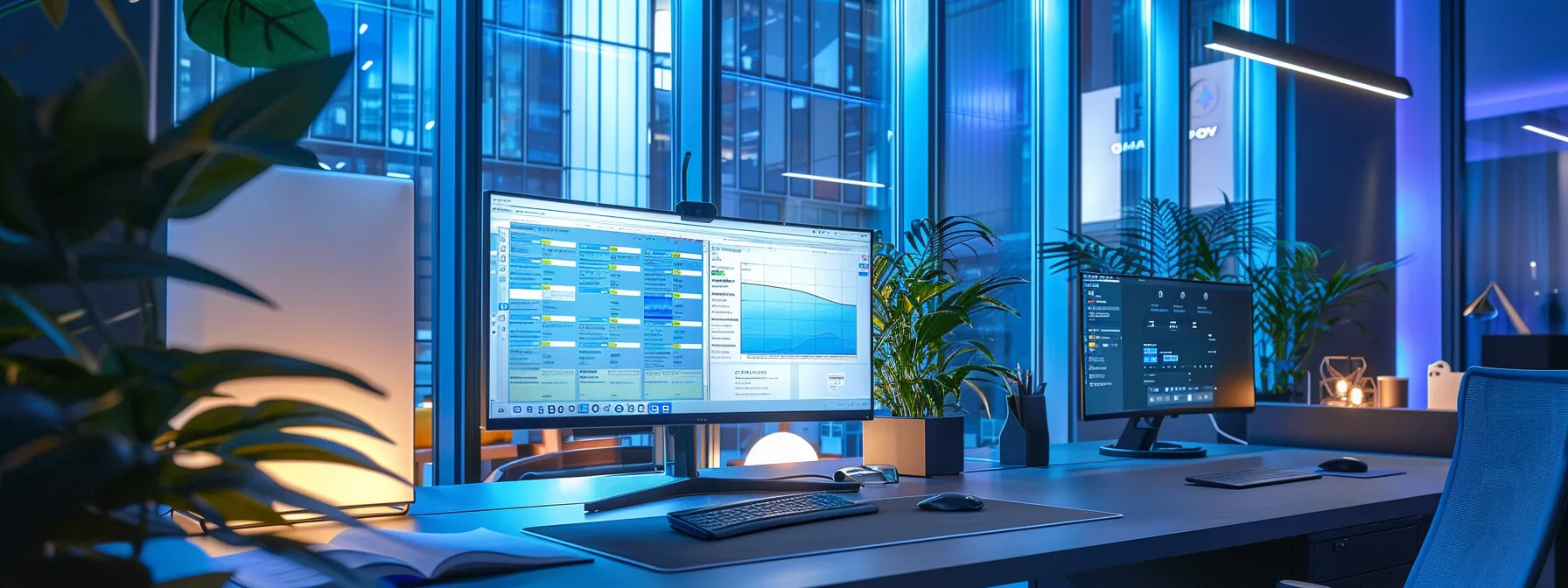 a sleek, modern office workspace features a desktop screen displaying a vibrant, user-friendly crm-integrated website for a pest control company, illuminated by focused task lighting that highlights the dynamic layout and innovative features tailored for business efficiency. a sleek, modern office workspace features a desktop screen displaying a vibrant, user-friendly crm-integrated website for a pest control company, illuminated by focused task lighting that highlights the dynamic layout and innovative features tailored for business efficiency.