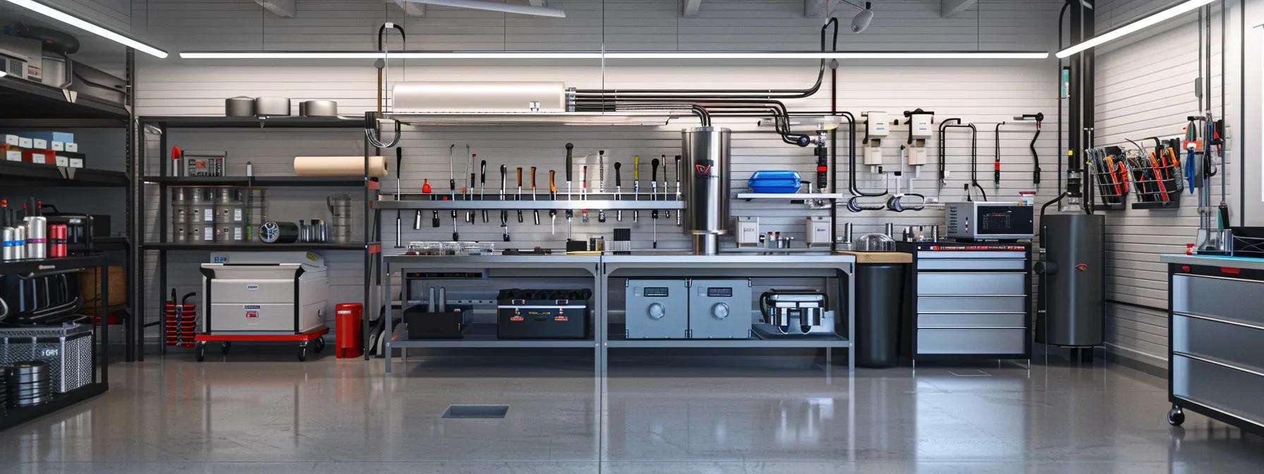 a sleek, modern plumbing workshop features a prominently displayed hot water recirculation pump on a polished workbench, accompanied by an array of tools and maintenance guides, illuminated by bright overhead lights in a clean, organized space. a sleek, modern plumbing workshop features a prominently displayed hot water recirculation pump on a polished workbench, accompanied by an array of tools and maintenance guides, illuminated by bright overhead lights in a clean, organized space.