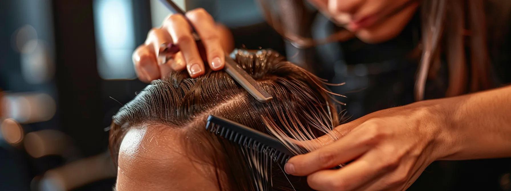 A stylist carefully sectioning and combing wet hair, illustrating proper brushing and styling techniques that help prevent matting and maintain smooth strands. A stylist carefully sectioning and combing wet hair, illustrating proper brushing and styling techniques that help prevent matting and maintain smooth strands.