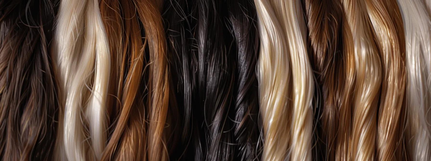 A close-up of various hair extension strands in diverse shades and textures, highlighting the customization options available for Micro Ktip extension applications. A close-up of various hair extension strands in diverse shades and textures, highlighting the customization options available for Micro Ktip extension applications.