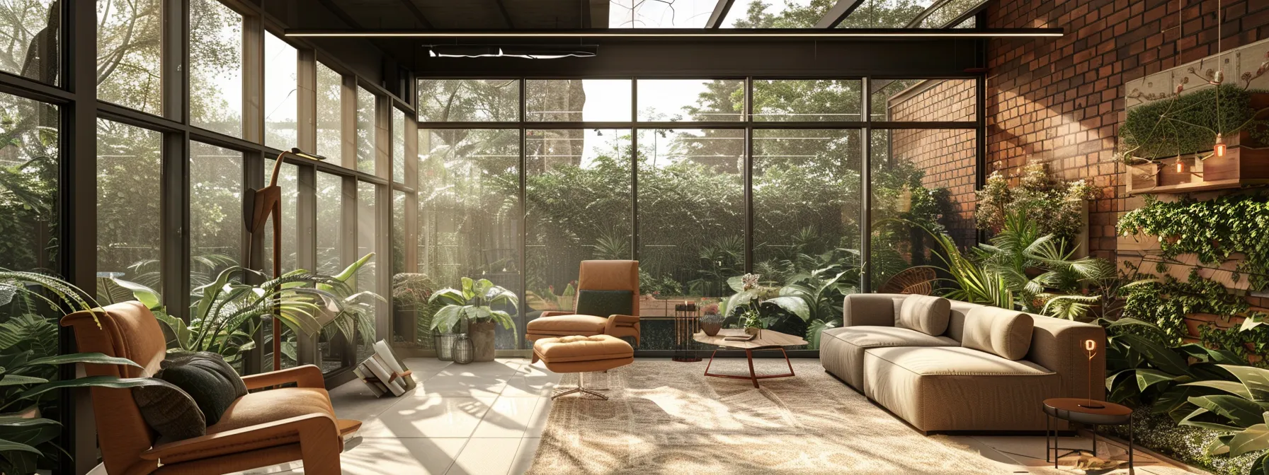 a sleek, modern sunroom with expansive glass windows seamlessly blending indoor and outdoor living, adorned with minimalist furnishings and a harmonious color scheme that radiates natural light and elegance. a sleek, modern sunroom with expansive glass windows seamlessly blending indoor and outdoor living, adorned with minimalist furnishings and a harmonious color scheme that radiates natural light and elegance.