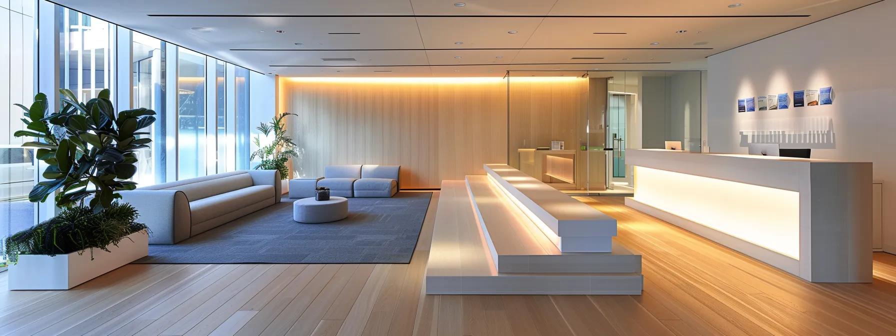 a sleek, modern weight loss clinic reception area in denver, featuring minimalist decor, comfortable seating, and informative brochures prominently displayed, conveying professionalism and a commitment to evidence-based practices for patient care. a sleek, modern weight loss clinic reception area in denver, featuring minimalist decor, comfortable seating, and informative brochures prominently displayed, conveying professionalism and a commitment to evidence-based practices for patient care.