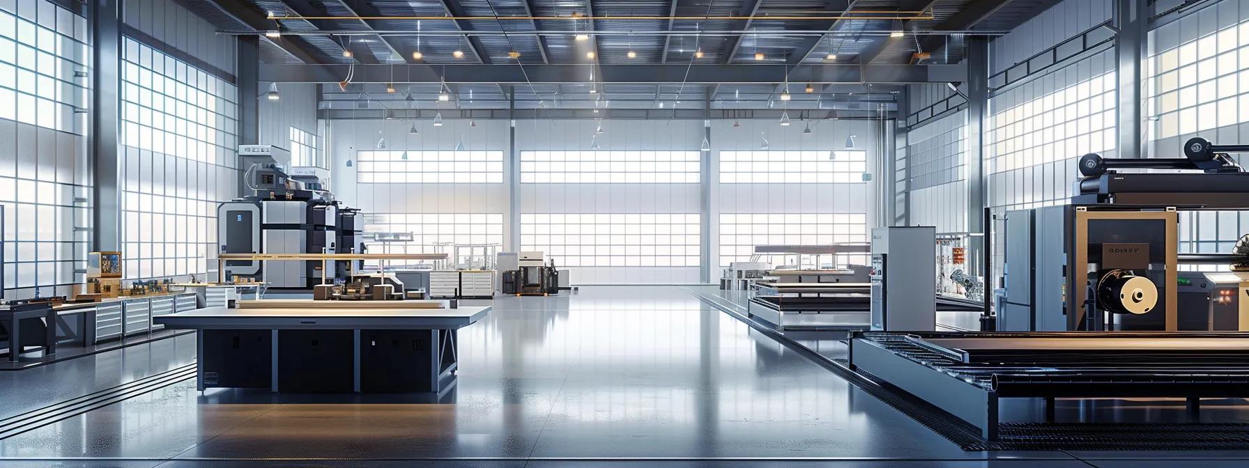 a sleek, modern workshop filled with advanced cnc machines meticulously crafting precision metal parts, bathed in soft, focused overhead lighting, highlighting the intricate details of aerospace and automotive components in progress.