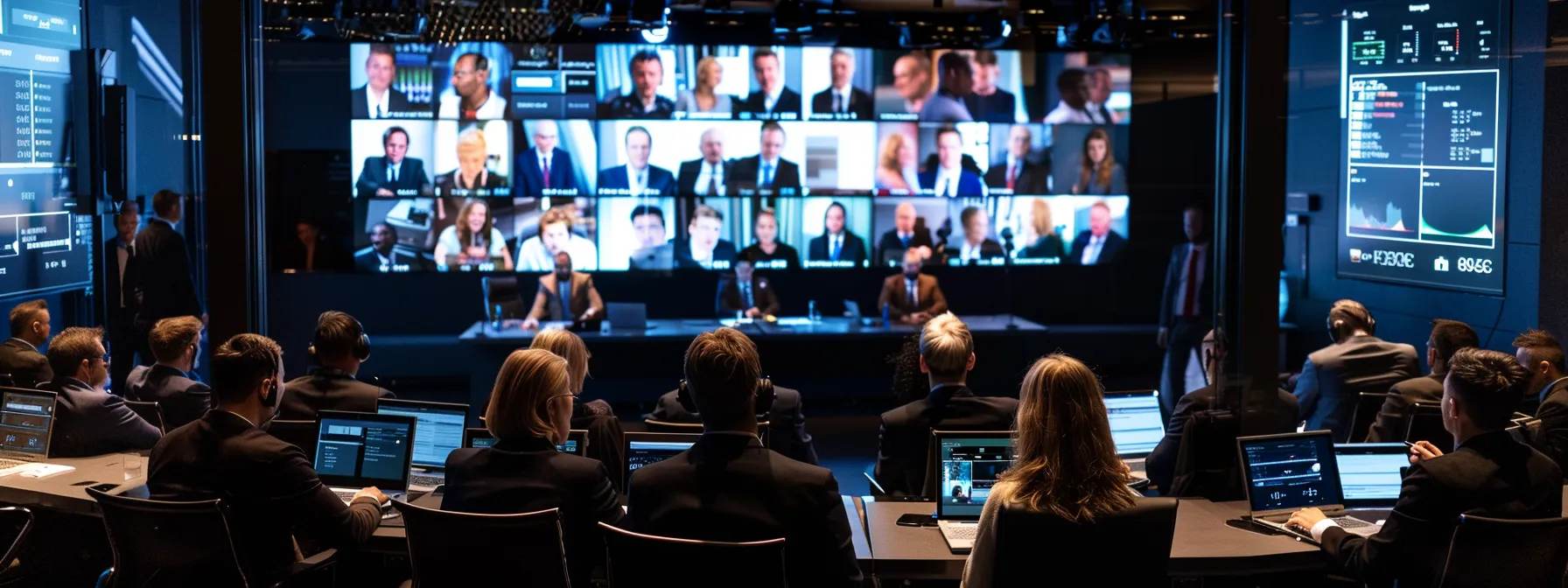 a sleek office meeting room showcases a diverse group of professionals engaged in a dynamic discussion, surrounded by digital screens displaying stats and success stories of various tv appearance agencies, highlighting the importance of choice and industry connections.