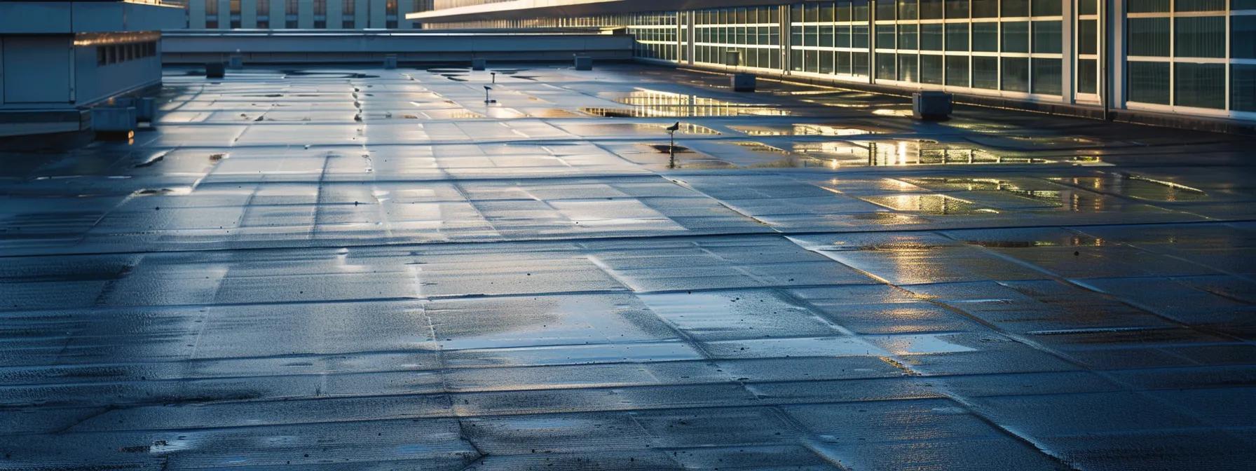 a sleek urban rooftop with a variety of distinct commercial roofing materials, including epdm, pvc, and metal, is bathed in dramatic artificial light, highlighting the wear and texture of each surface while showcasing the importance of regular maintenance in extending their lifespan. a sleek urban rooftop with a variety of distinct commercial roofing materials, including epdm, pvc, and metal, is bathed in dramatic artificial light, highlighting the wear and texture of each surface while showcasing the importance of regular maintenance in extending their lifespan.