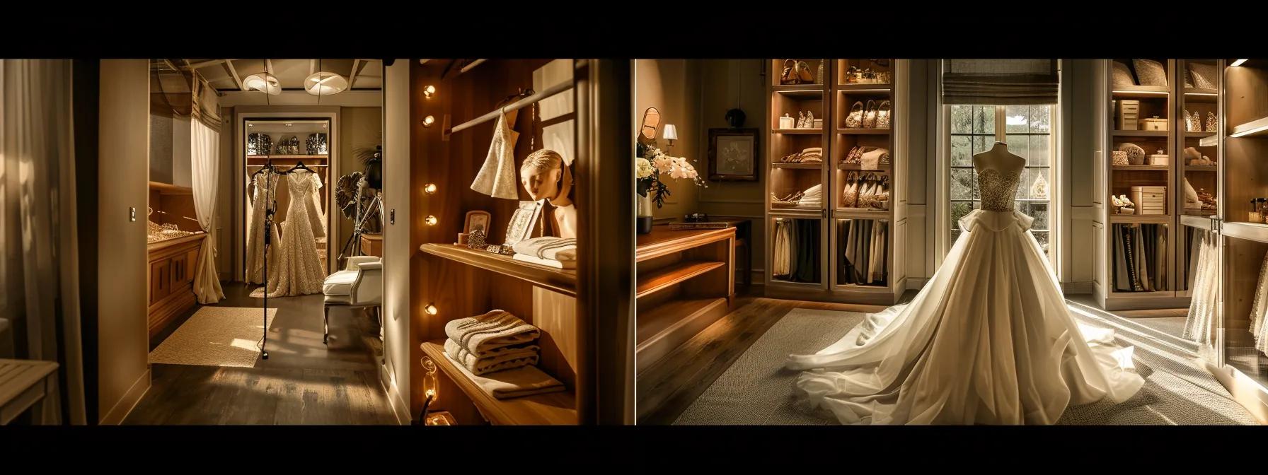 a sophisticated bridal boutique interior showcases a radiant debutante gown displayed on an elegant mannequin, surrounded by a neatly organized array of plush fitting rooms and tailored accessories, embodying a seamless and personalized dress hire experience. a sophisticated bridal boutique interior showcases a radiant debutante gown displayed on an elegant mannequin, surrounded by a neatly organized array of plush fitting rooms and tailored accessories, embodying a seamless and personalized dress hire experience.