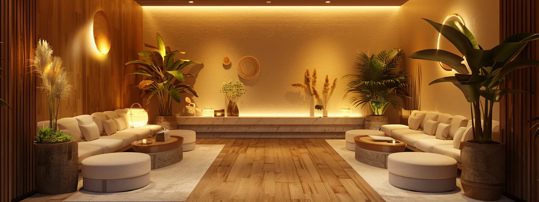 a sophisticated, bright airbnb reception area featuring modern decor and plush seating, designed to convey a sense of calm professionalism, ideal for fostering positive interactions during guest conflict resolution.
