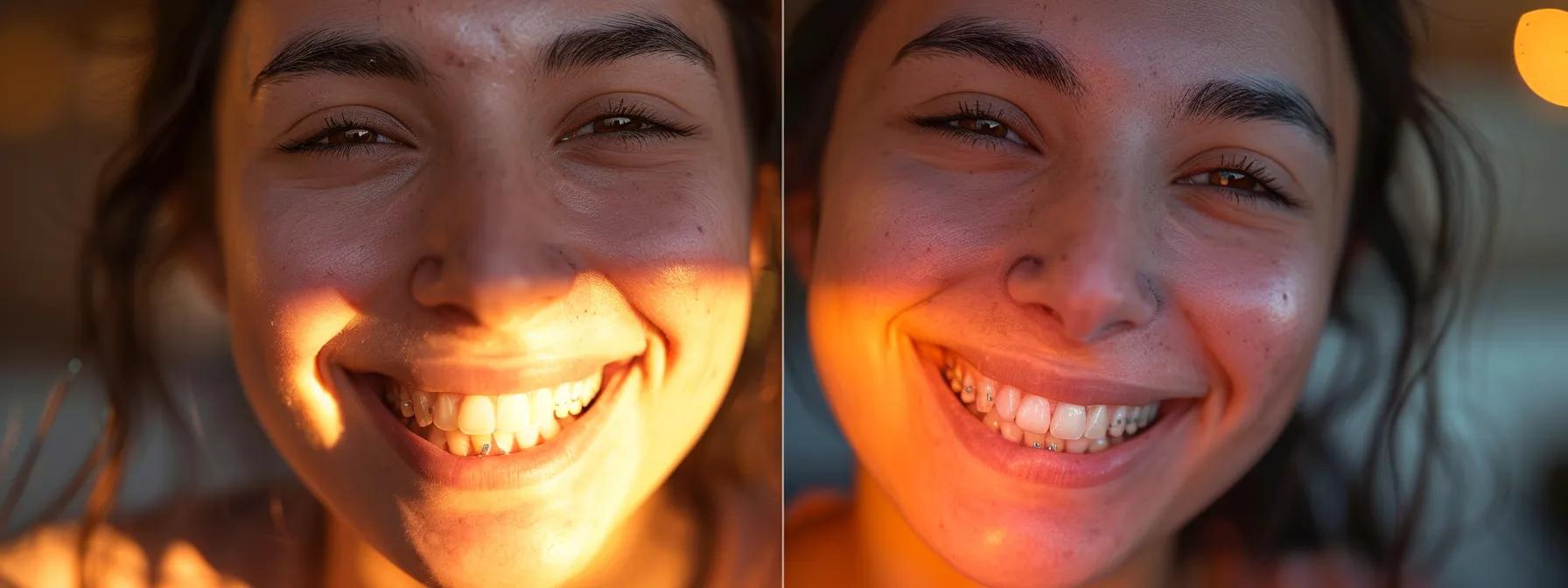 a sparkling smile adorned with perfectly aligned braces, radiating confidence and beauty.