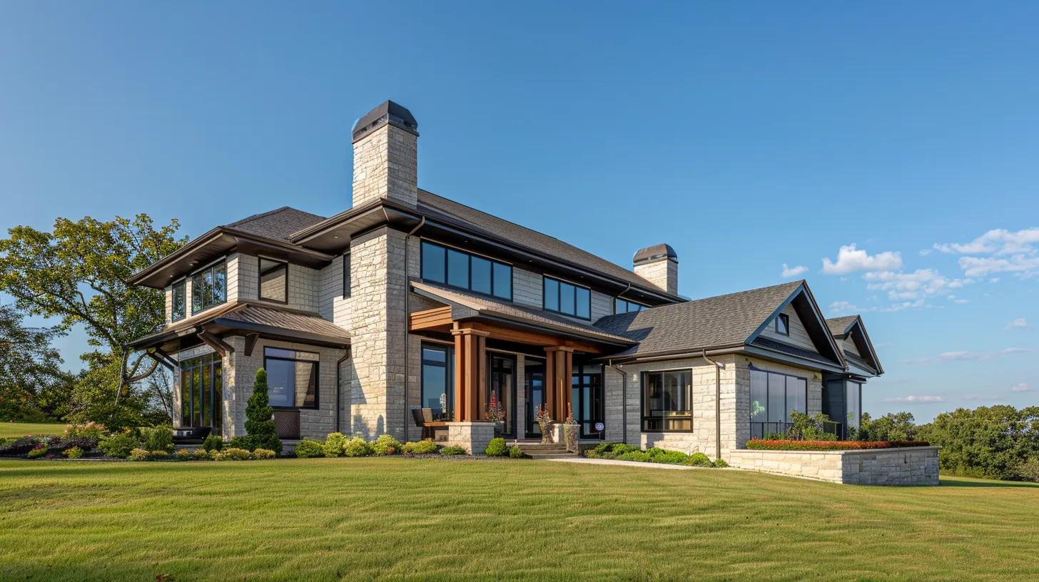a striking architectural photograph captures the solid foundation and framing of a custom home under a clear blue sky, showcasing the essential structural elements and stylish exterior finishes that define modern residential design. a striking architectural photograph captures the solid foundation and framing of a custom home under a clear blue sky, showcasing the essential structural elements and stylish exterior finishes that define modern residential design.