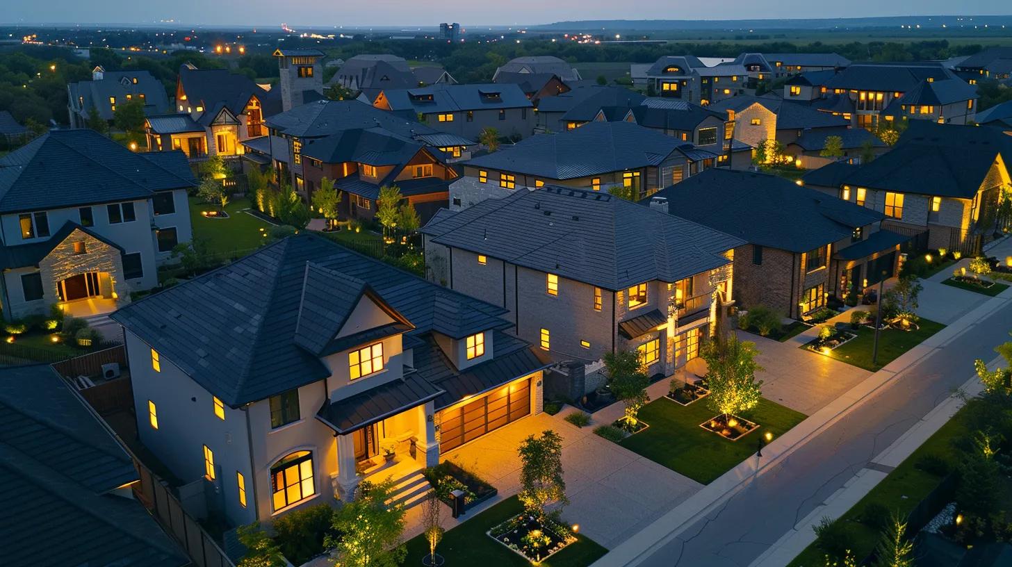 a stunning aerial view of diverse custom homes, showcasing varying architectural styles and materials, illuminated by soft morning light to highlight their unique features and pricing contrasts per square foot. a stunning aerial view of diverse custom homes, showcasing varying architectural styles and materials, illuminated by soft morning light to highlight their unique features and pricing contrasts per square foot.