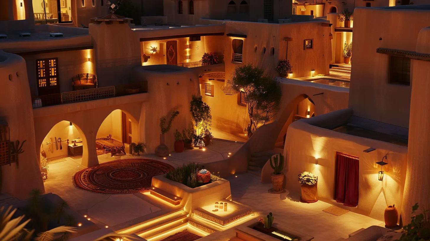 a stunning contemporary home features a striking blend of cathedral roofs and vibrant pueblo designs, illuminated by warm natural light that highlights the seamless fusion of cultural heritage and modern architecture. a stunning contemporary home features a striking blend of cathedral roofs and vibrant pueblo designs, illuminated by warm natural light that highlights the seamless fusion of cultural heritage and modern architecture.