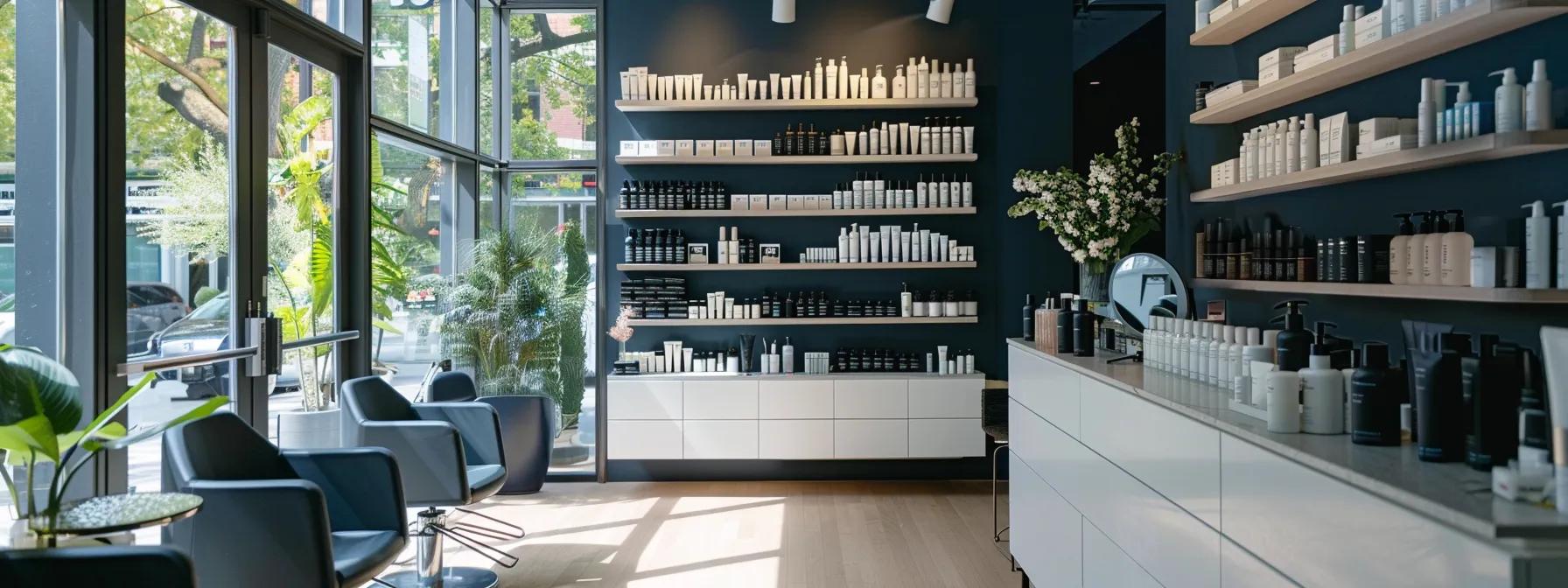 a stylish brooklyn salon interior is vividly displayed, showcasing a neatly organized beauty station with professional tools and products, radiating a chic ambiance that prepares clients for their transformative appointments.