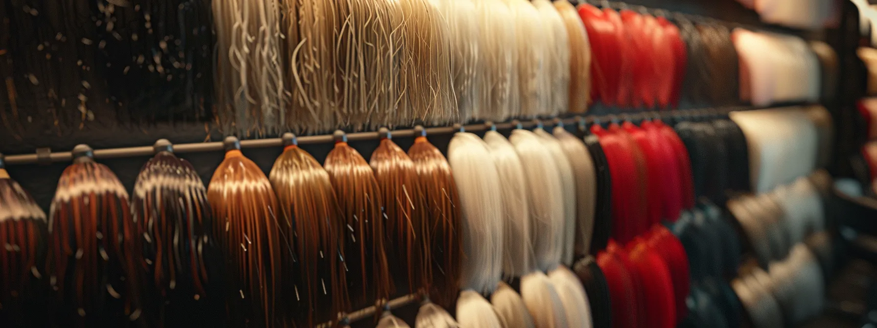 A variety of Micro Ktip hair extensions in different lengths and shades are neatly displayed on racks, showcasing popular options for personalized styling. A variety of Micro Ktip hair extensions in different lengths and shades are neatly displayed on racks, showcasing popular options for personalized styling.
