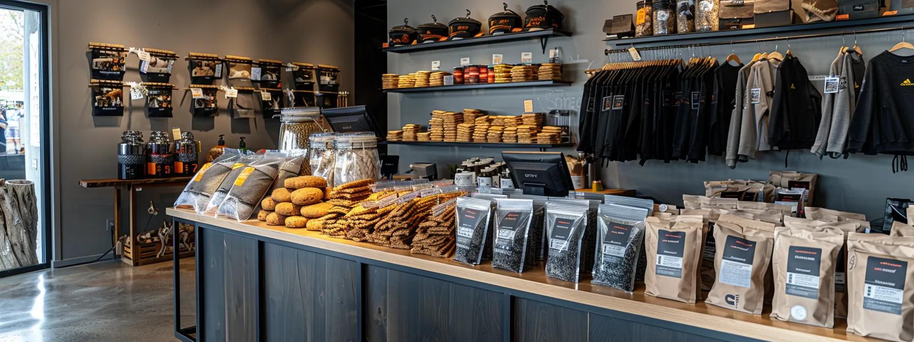 a stylish, modern pet boutique showcases a beautifully arranged display of gourmet charcoal and oatmeal biscuits, highlighting their unique packaging and appealing textures against a sleek, polished counter, with warm, inviting lighting enhancing the premium feel of the treats. a stylish, modern pet boutique showcases a beautifully arranged display of gourmet charcoal and oatmeal biscuits, highlighting their unique packaging and appealing textures against a sleek, polished counter, with warm, inviting lighting enhancing the premium feel of the treats.