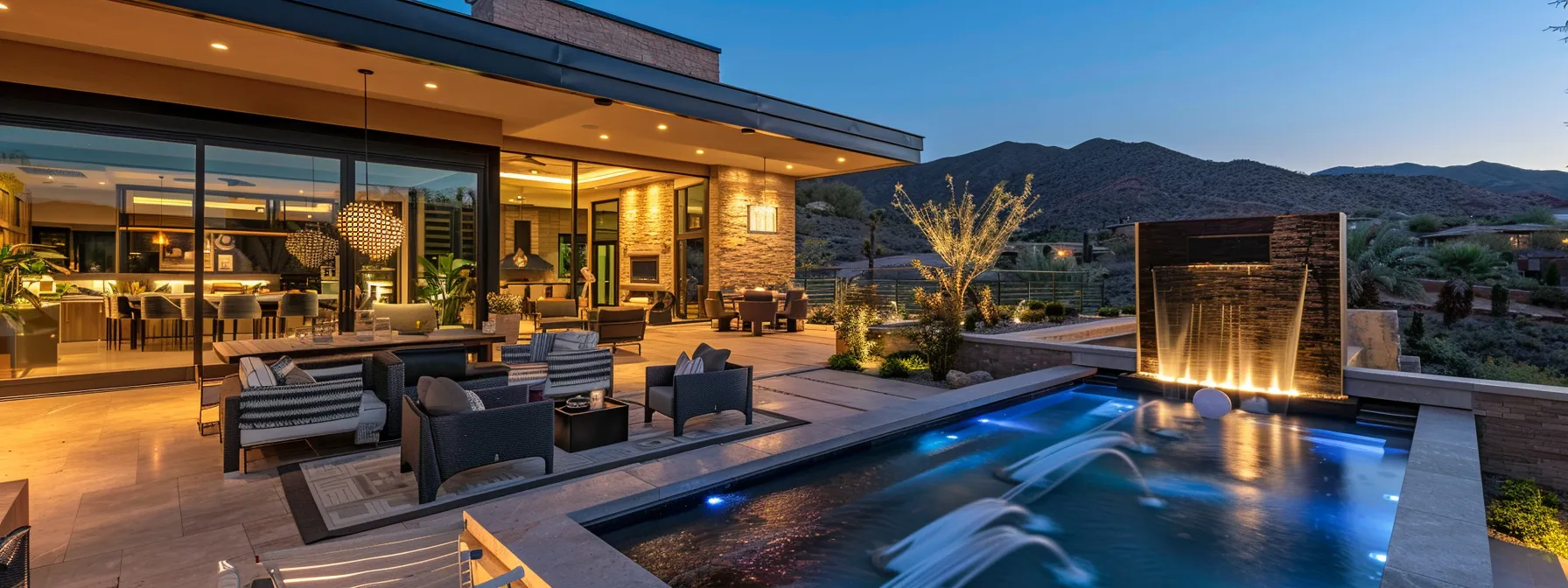 a stylish patio features elegant outdoor furniture, a modern decorative fountain, and ambient lighting, all set in a meticulously designed backyard that showcases a pristine irrigation system and seamless walkways, reflecting a sophisticated approach to enhancing home value. a stylish patio features elegant outdoor furniture, a modern decorative fountain, and ambient lighting, all set in a meticulously designed backyard that showcases a pristine irrigation system and seamless walkways, reflecting a sophisticated approach to enhancing home value.