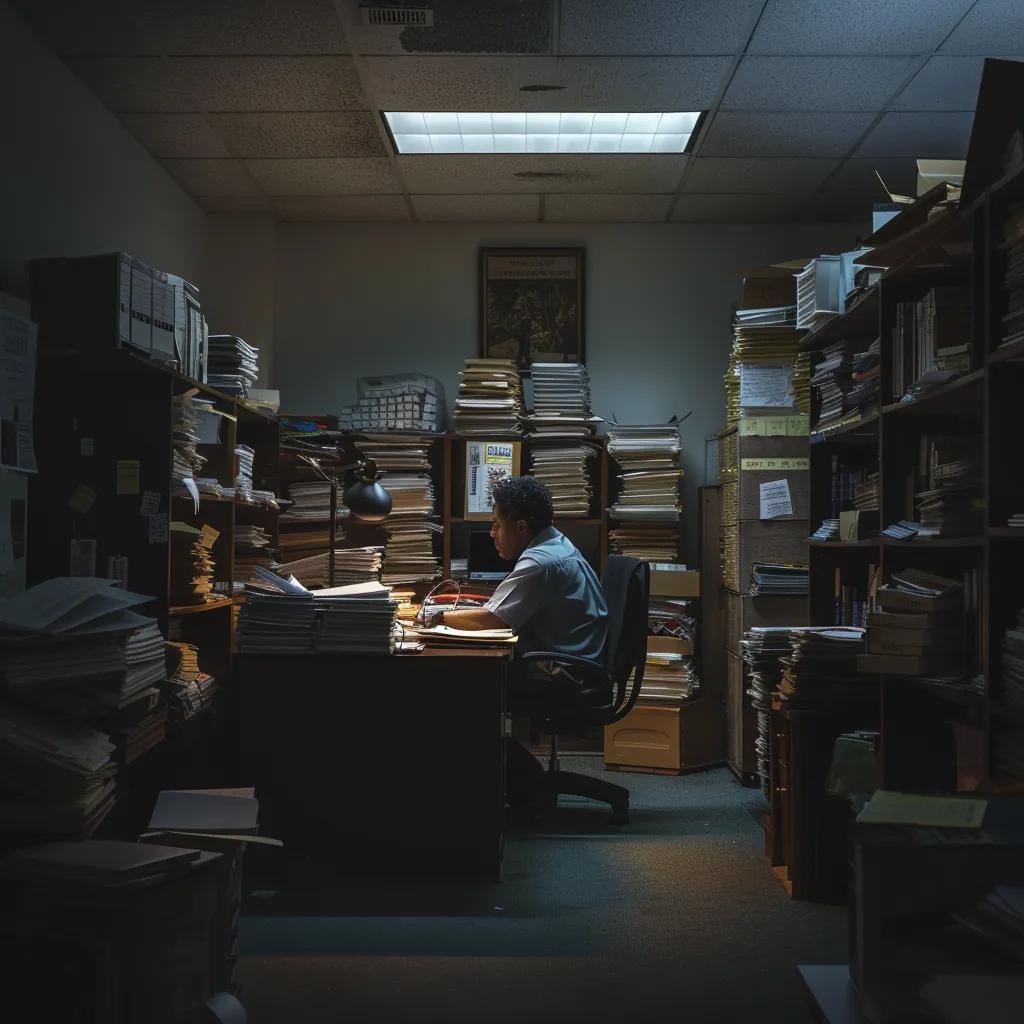 a tense moment unfolds in a dimly lit office, where a distressed individual sits across from a cautious immigration attorney, surrounded by stacks of paperwork and immigration manuals, highlighting the precariousness of navigating complex legal processes without representation. a tense moment unfolds in a dimly lit office, where a distressed individual sits across from a cautious immigration attorney, surrounded by stacks of paperwork and immigration manuals, highlighting the precariousness of navigating complex legal processes without representation.