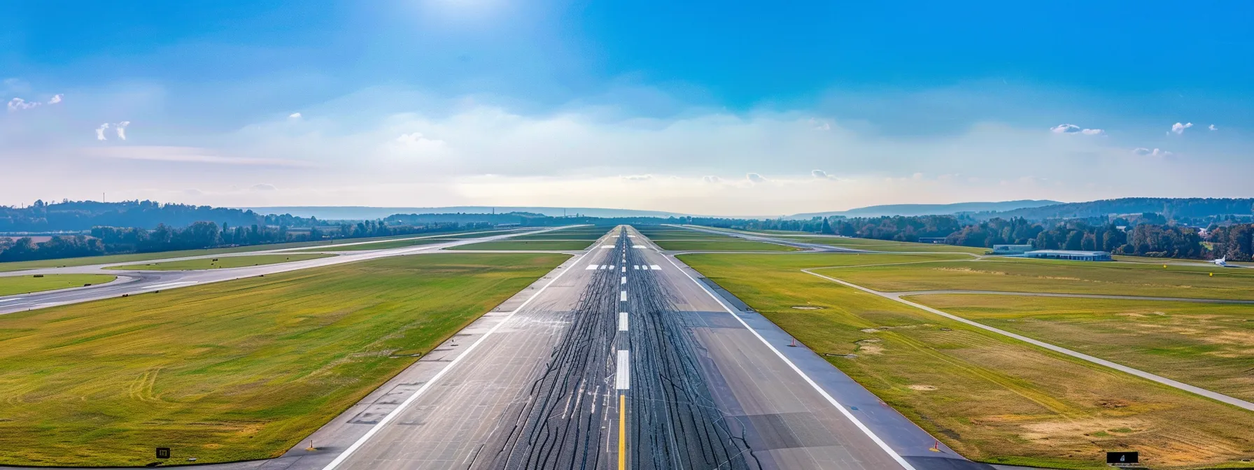 a vibrant aerial view of a well-maintained airport runway, showcasing freshly sealed asphalt contrasting with clear blue skies, highlighting the importance of regular maintenance and effective drainage solutions. a vibrant aerial view of a well-maintained airport runway, showcasing freshly sealed asphalt contrasting with clear blue skies, highlighting the importance of regular maintenance and effective drainage solutions.