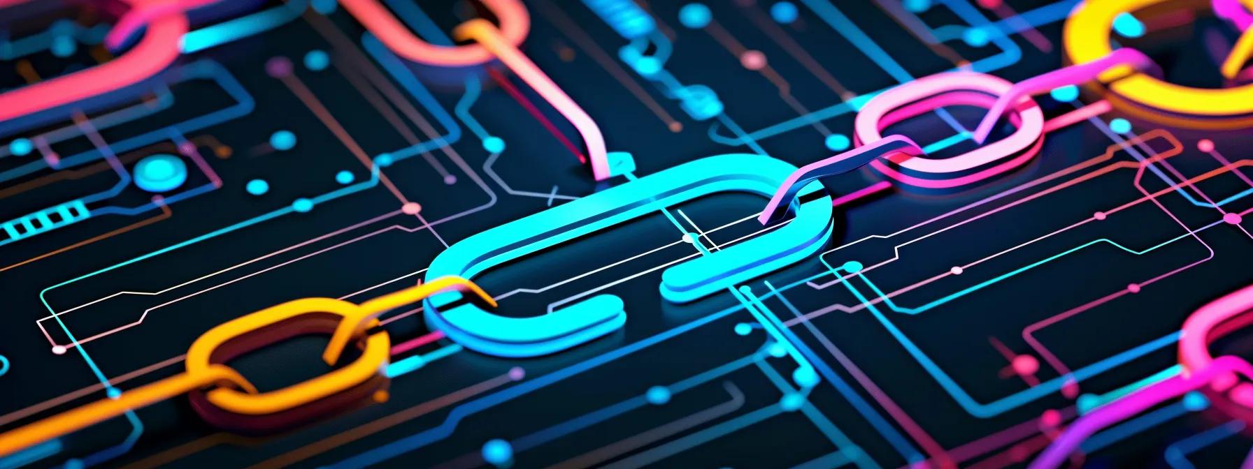 a vibrant and informative illustration depicting various types of backlinks, featuring interconnected lines symbolizing dofollow and nofollow links, editorial and directory backlinks, guest posts, social media connections, and local business ties, all against a sleek, modern digital backdrop to emphasize seo strategy.
