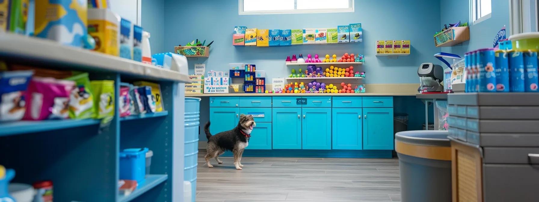 a vibrant and organized veterinary office showcases a playful dog enthusiastically engaging with colorful dental chews and chew toys, underscoring the importance of integrating these products into a comprehensive oral care routine. a vibrant and organized veterinary office showcases a playful dog enthusiastically engaging with colorful dental chews and chew toys, underscoring the importance of integrating these products into a comprehensive oral care routine.