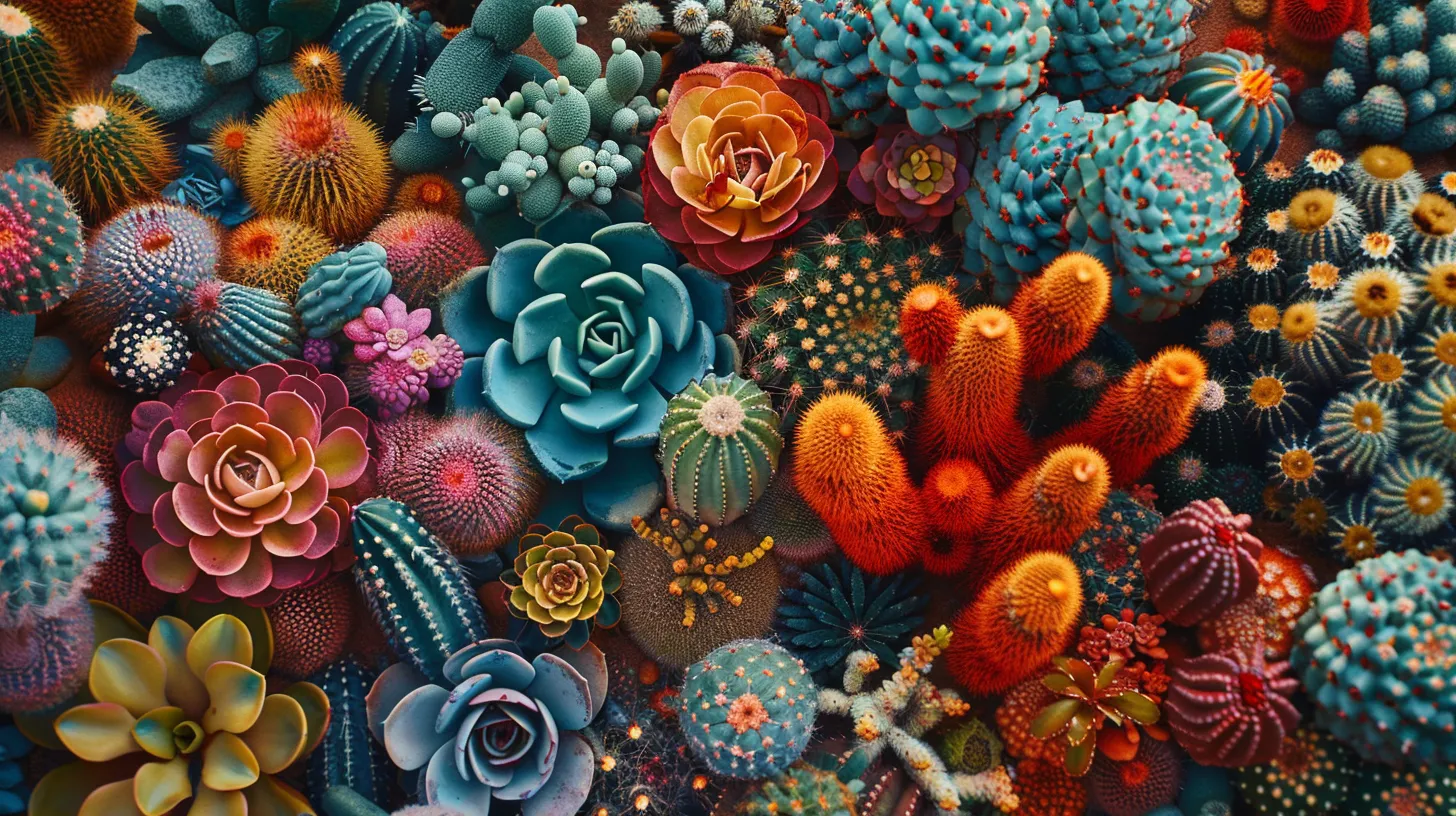 a vibrant arizona landscape showcases an array of colorful cacti and succulents arranged meticulously in a modern urban garden setting, emphasizing diverse textures and efficient water management. a vibrant arizona landscape showcases an array of colorful cacti and succulents arranged meticulously in a modern urban garden setting, emphasizing diverse textures and efficient water management.
