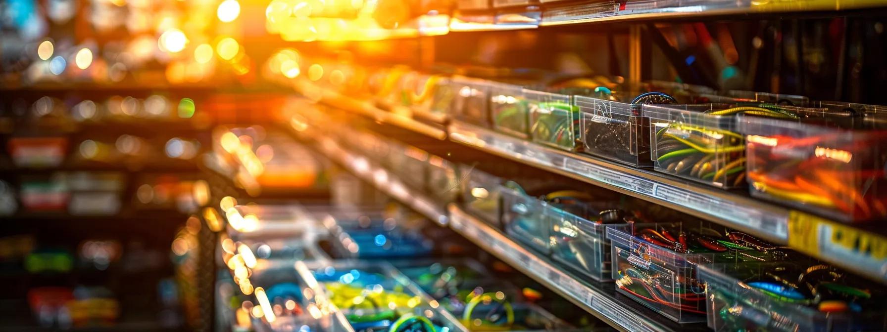 a vibrant array of neatly organized fishing tackle boxes glistens under the warm glow of sunlight, inviting anglers to discover the treasures within for their next adventure. a vibrant array of neatly organized fishing tackle boxes glistens under the warm glow of sunlight, inviting anglers to discover the treasures within for their next adventure.