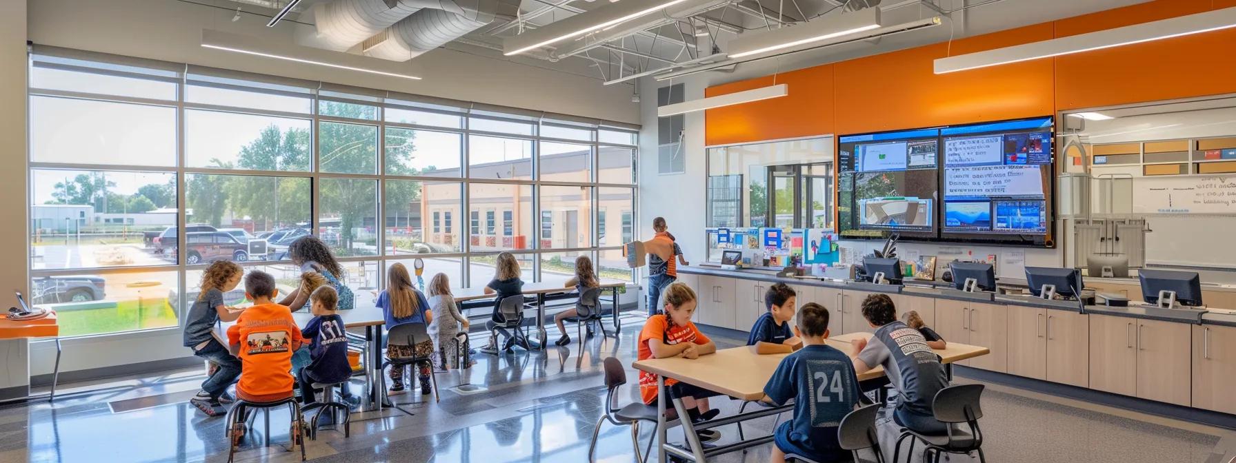 a vibrant classroom setting captures an engaging scene where children are collaboratively solving a problem, exchanging ideas animatedly, reflecting the theme of empathy in learning. a vibrant classroom setting captures an engaging scene where children are collaboratively solving a problem, exchanging ideas animatedly, reflecting the theme of empathy in learning.
