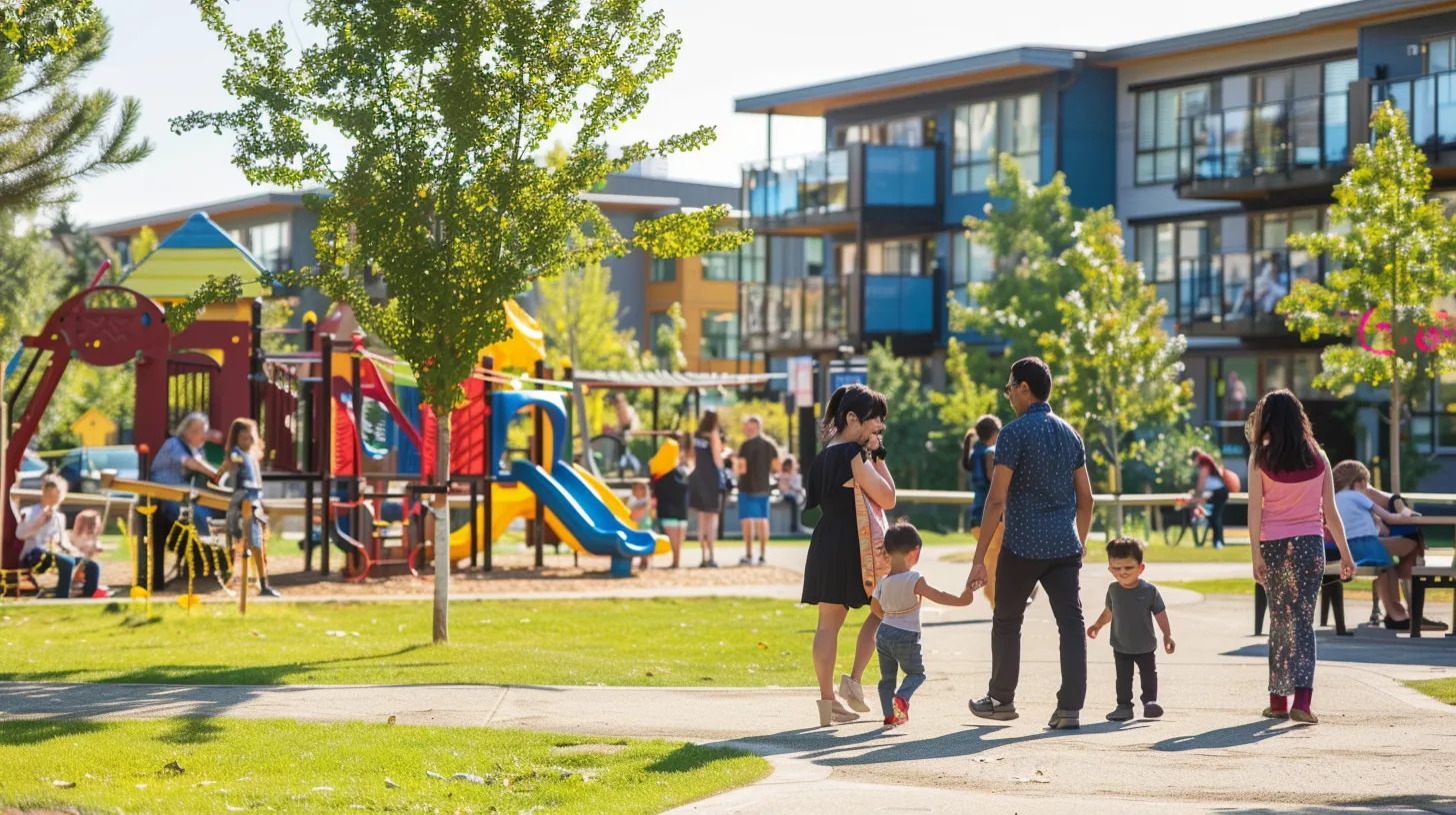 a vibrant community gathering in bridgeland showcases families enjoying a sunny park day, surrounded by colorful playgrounds and lively social interactions, embodying the essence of exceptional quality of life. a vibrant community gathering in bridgeland showcases families enjoying a sunny park day, surrounded by colorful playgrounds and lively social interactions, embodying the essence of exceptional quality of life.