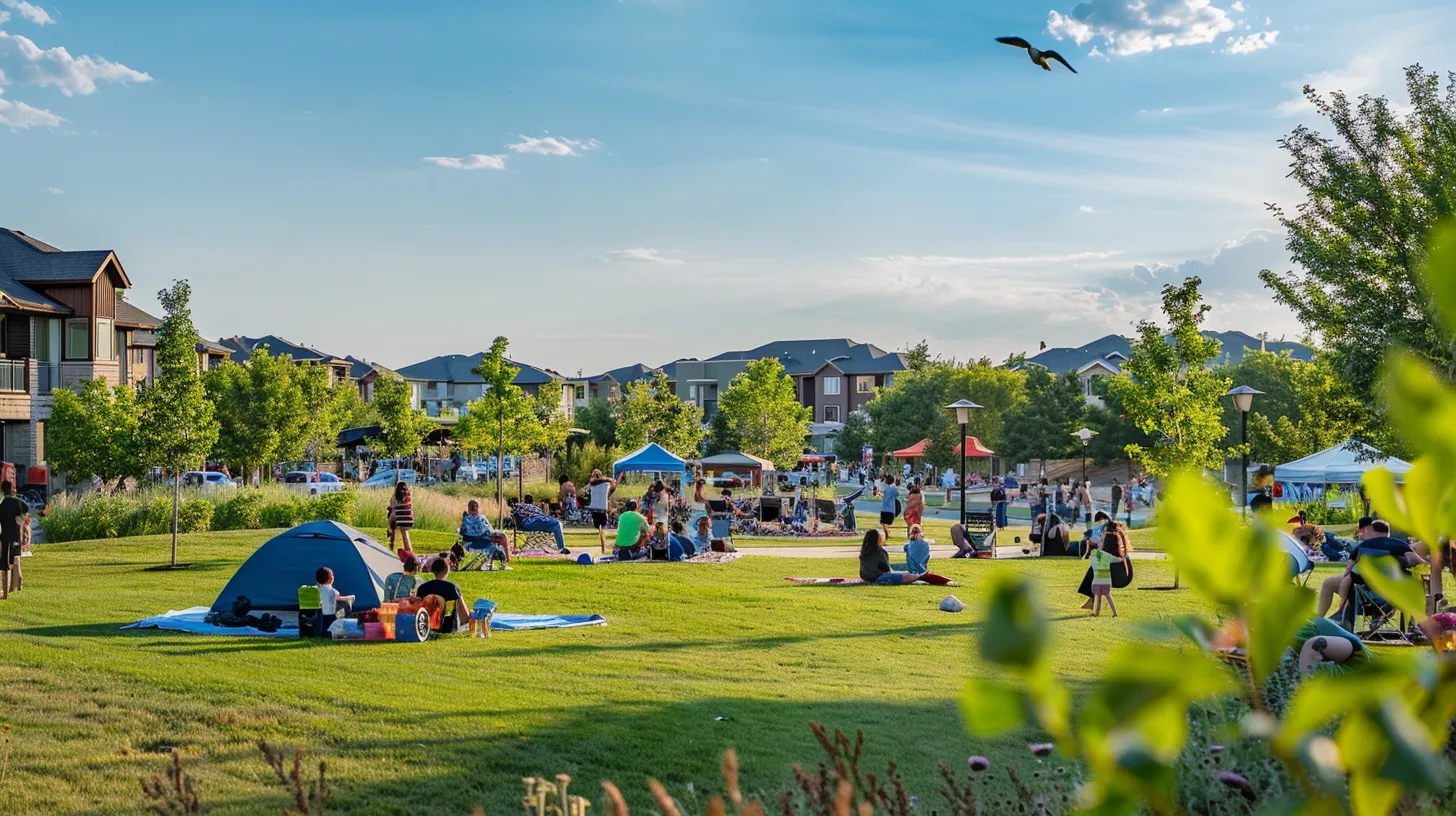 a vibrant community gathering in bridgeland showcases families enjoying outdoor activities together, surrounded by lush greenery and welcoming amenities under a bright blue sky. a vibrant community gathering in bridgeland showcases families enjoying outdoor activities together, surrounded by lush greenery and welcoming amenities under a bright blue sky.