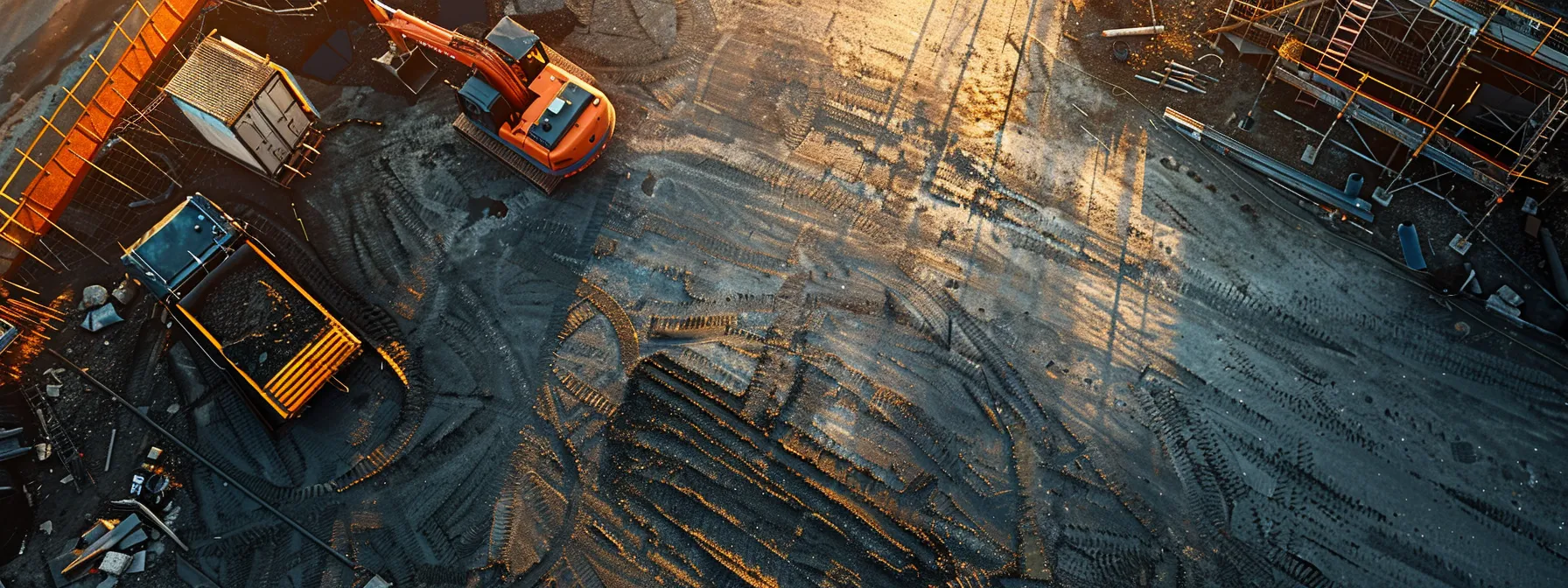 a vibrant construction site showcases an array of commercial paving materials, including striking asphalt and textured concrete, illuminated by soft morning light, emphasizing their durability and versatility. a vibrant construction site showcases an array of commercial paving materials, including striking asphalt and textured concrete, illuminated by soft morning light, emphasizing their durability and versatility.