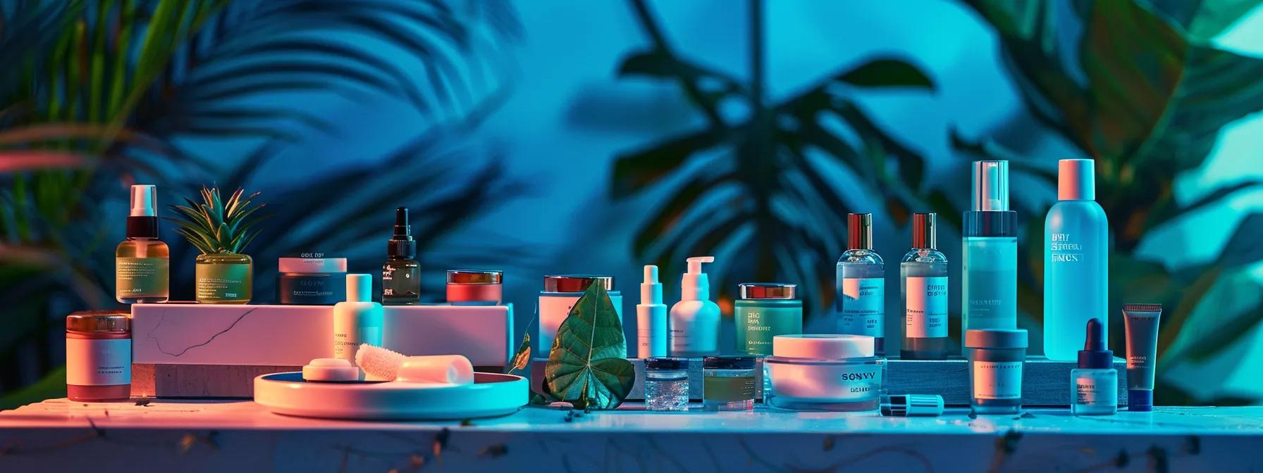 a vibrant display of essential tattoo aftercare products arranged aesthetically on a clean surface, featuring soothing ointments, gentle soaps, and luscious moisturizers, bathed in warm, diffused lighting to emphasize their quality and purpose.