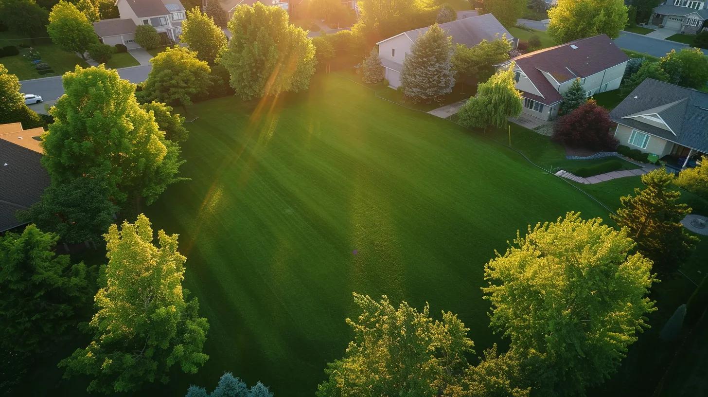 a vibrant green lawn showcasing an even, lush turf with a rich texture, highlighting areas filled in through overseeding, set against a well-maintained suburban setting. a vibrant green lawn showcasing an even, lush turf with a rich texture, highlighting areas filled in through overseeding, set against a well-maintained suburban setting.