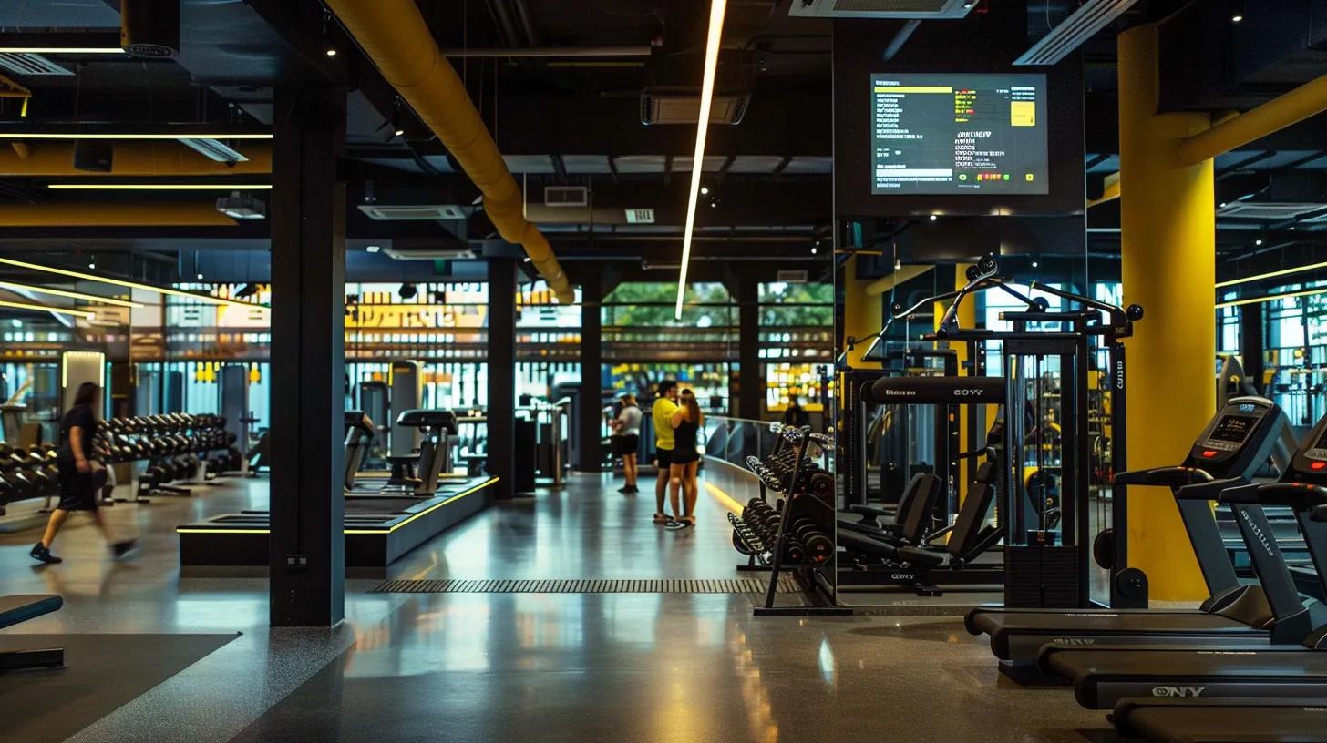 a vibrant gym interior showcases engaged members using customized management software on sleek devices, with staff efficiently assisting them in a modern, well-lit environment that highlights a sense of community and personalized fitness experience. a vibrant gym interior showcases engaged members using customized management software on sleek devices, with staff efficiently assisting them in a modern, well-lit environment that highlights a sense of community and personalized fitness experience.