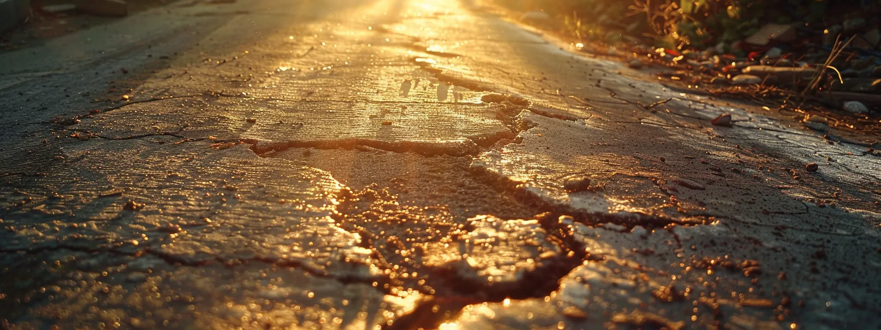 a vibrant image of a freshly seal-coated asphalt road gleaming under sunlight, highlighting minor cracks being expertly filled, conveying the essence of effective pavement maintenance and cost-saving solutions.