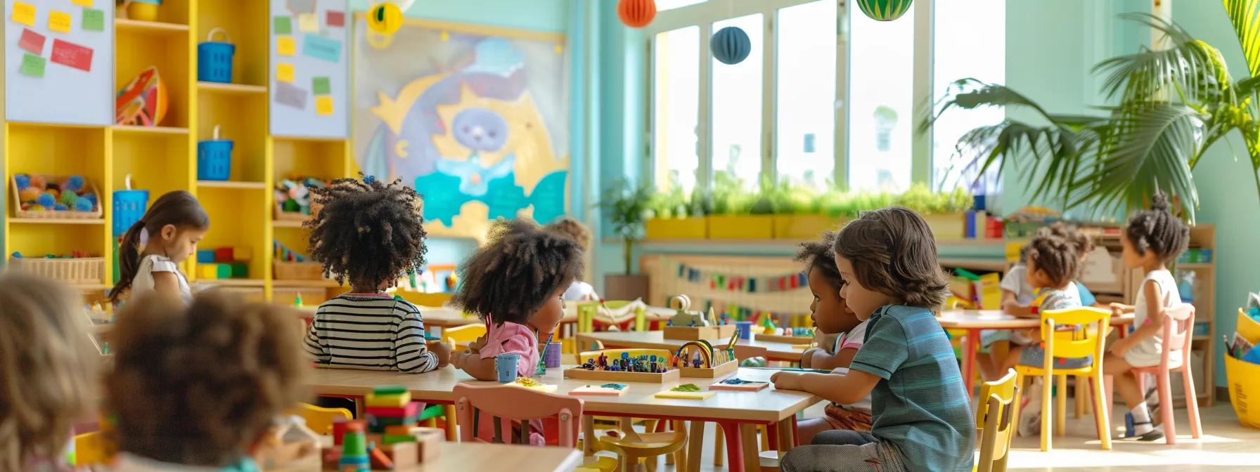 a vibrant, interactive classroom filled with diverse children engaged in hands-on learning activities, surrounded by colorful educational materials and technology, highlighting the dynamic and nurturing atmosphere of chroma’s child development programs. a vibrant, interactive classroom filled with diverse children engaged in hands-on learning activities, surrounded by colorful educational materials and technology, highlighting the dynamic and nurturing atmosphere of chroma’s child development programs.