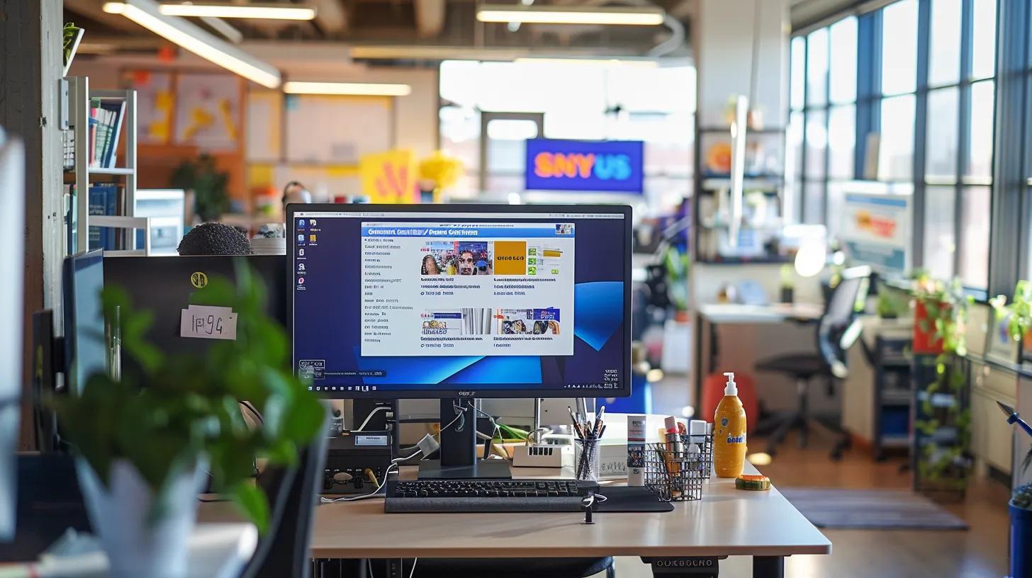 a vibrant, modern office setup features a sleek computer screen displaying the user-friendly usa today voting website, with the talis-us nominee highlighted, showcasing an enthusiastic pet lover engaged in the voting process. a vibrant, modern office setup features a sleek computer screen displaying the user-friendly usa today voting website, with the talis-us nominee highlighted, showcasing an enthusiastic pet lover engaged in the voting process.