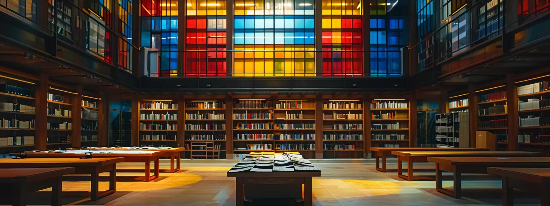 a vibrant, organized music library filled with an array of colorful choral music sheet collections, illuminated by warm overhead lighting, highlighting the artistic richness and educational value of quality scores for future singers. a vibrant, organized music library filled with an array of colorful choral music sheet collections, illuminated by warm overhead lighting, highlighting the artistic richness and educational value of quality scores for future singers.