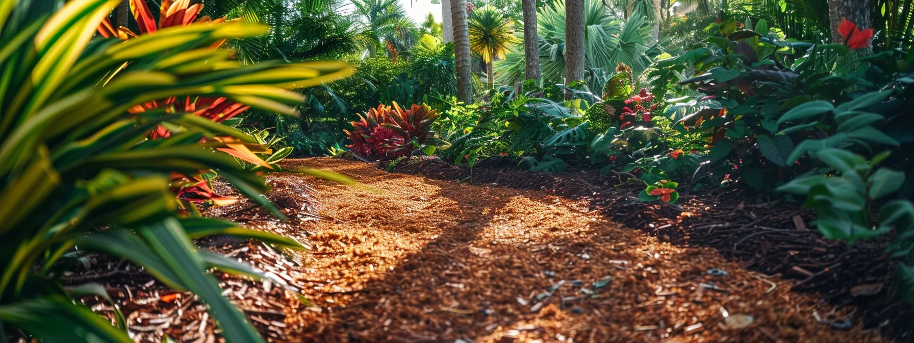 a vibrant snapshot of a professional team expertly applying high-quality mulch to a well-manicured urban garden bed, showcasing the transformative impact of mulching services in st. cloud, florida. a vibrant snapshot of a professional team expertly applying high-quality mulch to a well-manicured urban garden bed, showcasing the transformative impact of mulching services in st. cloud, florida.
