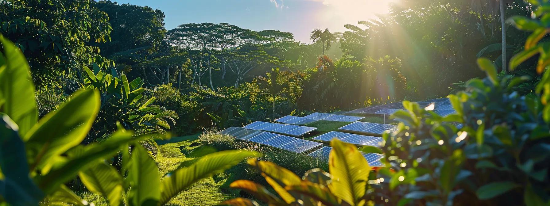 a vibrant solar panel array glimmers under the bright sun, surrounded by lush greenery, reflecting the importance of regular maintenance in harnessing renewable energy. a vibrant solar panel array glimmers under the bright sun, surrounded by lush greenery, reflecting the importance of regular maintenance in harnessing renewable energy.