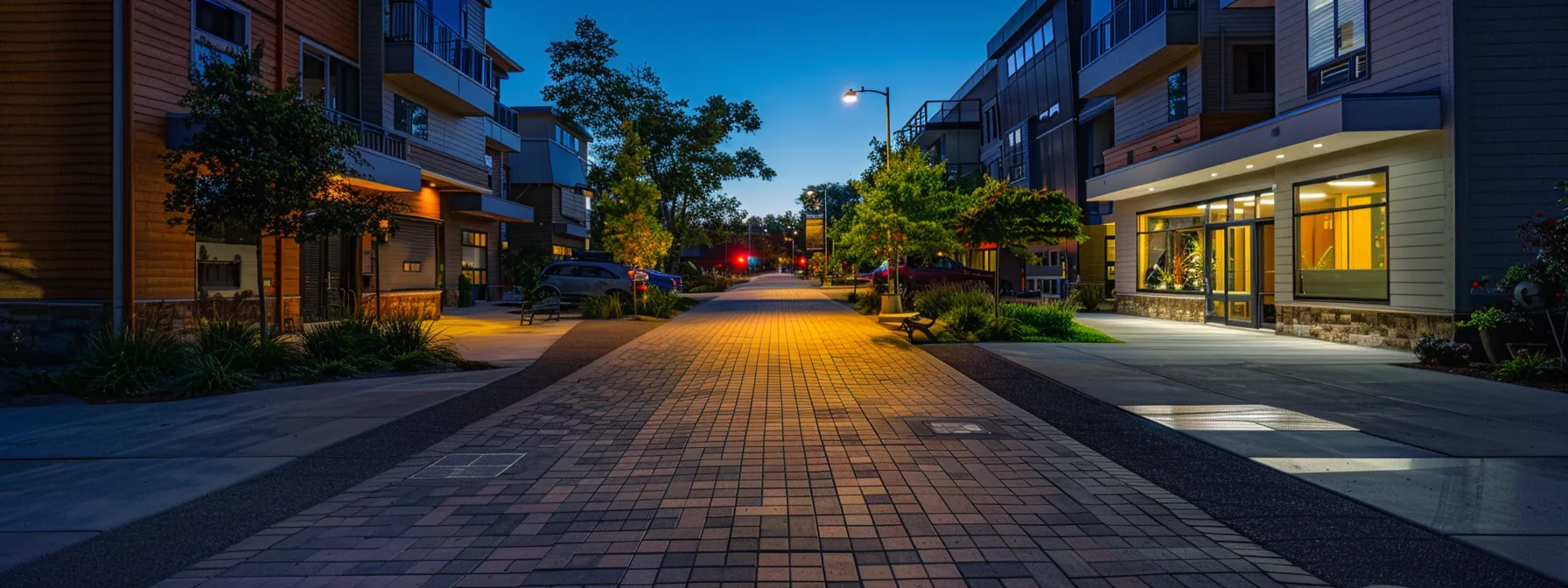 a vibrant street scene showcases a beautifully installed paver driveway and walkway in a st. cloud neighborhood, emphasizing the sleek lines and rich colors of the pavers as satisfied homeowners admire their transformed outdoor space under bright urban lighting. a vibrant street scene showcases a beautifully installed paver driveway and walkway in a st. cloud neighborhood, emphasizing the sleek lines and rich colors of the pavers as satisfied homeowners admire their transformed outdoor space under bright urban lighting.