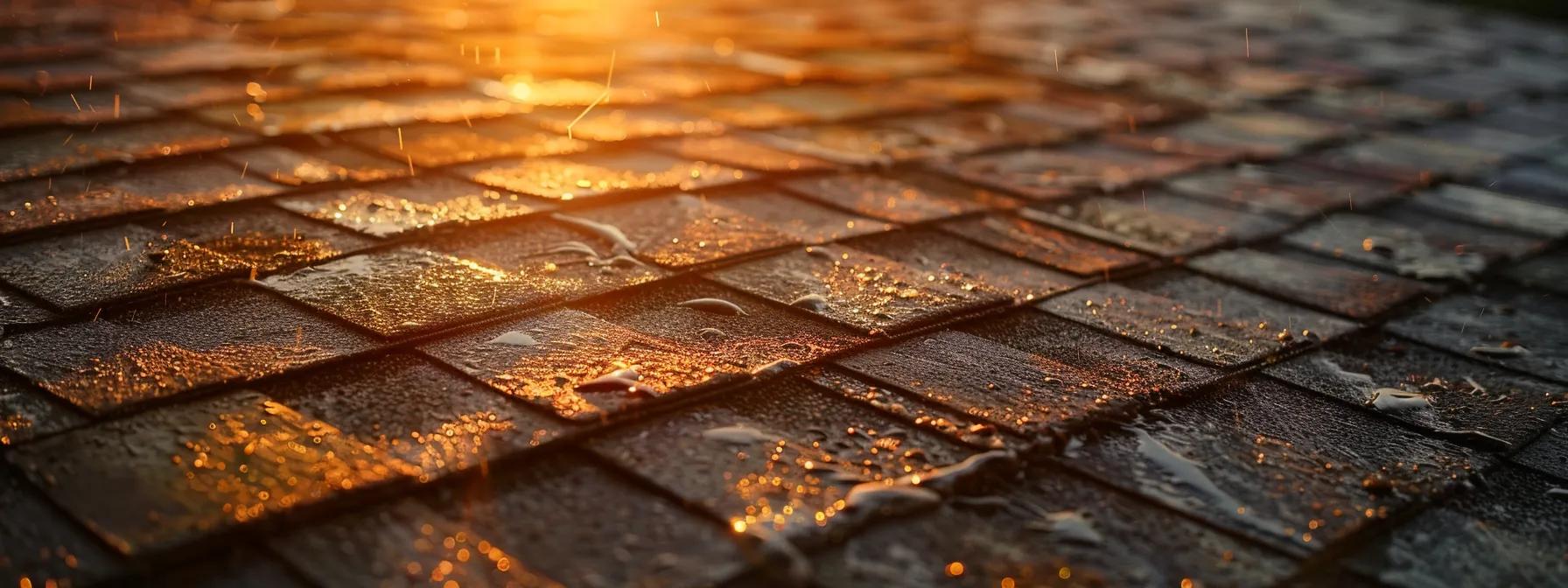 a vibrant, sunlit rooftop adorned with sparkling clean shingles glistens after an eco-friendly pressure washing, showcasing the contrast between pristine surfaces and the remnants of debris, symbolizing the value of long-term maintenance savings. a vibrant, sunlit rooftop adorned with sparkling clean shingles glistens after an eco-friendly pressure washing, showcasing the contrast between pristine surfaces and the remnants of debris, symbolizing the value of long-term maintenance savings.