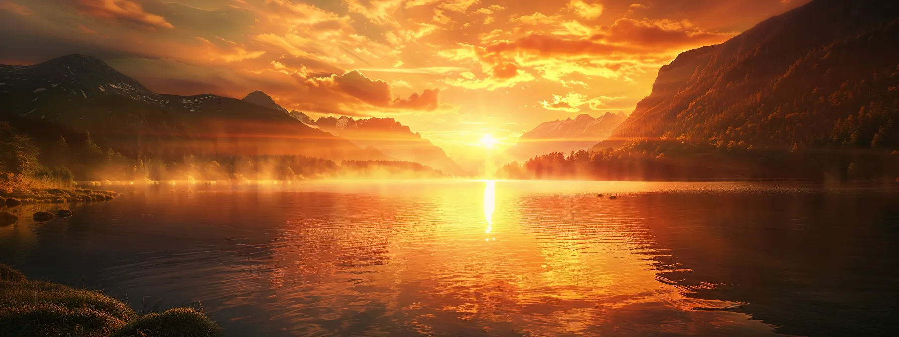 a vibrant sunset casts golden rays over a serene lake, where the still water reflects the fiery colors of the sky, creating a breathtaking harmonious scene of nature's beauty. Benefits of Good Sign Up Bonuses for Credit Cards Revealed