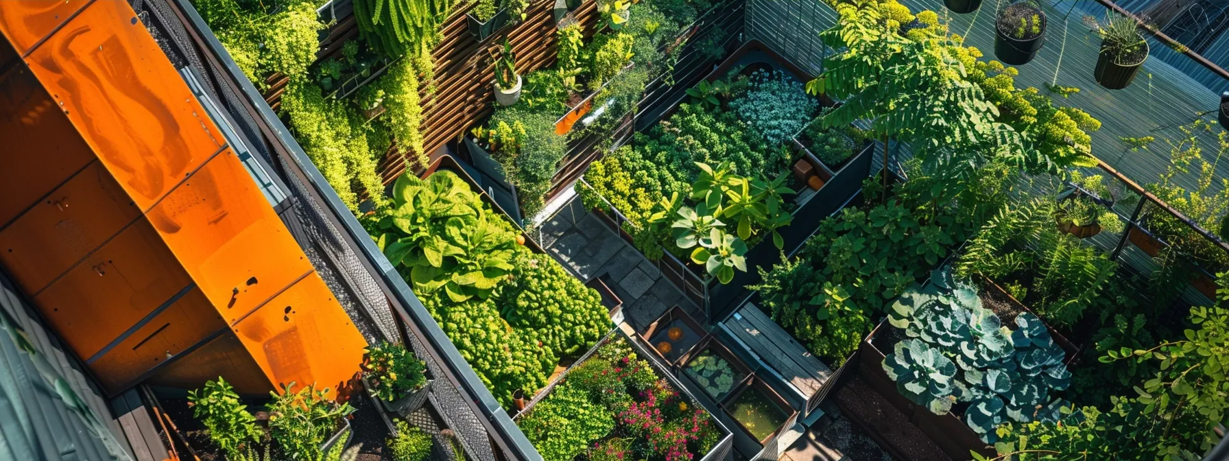 a vibrant urban garden showcases a creative layout of colorful edible plants and vertical gardening structures, blending functionality with aesthetic appeal in a modern outdoor setting. a vibrant urban garden showcases a creative layout of colorful edible plants and vertical gardening structures, blending functionality with aesthetic appeal in a modern outdoor setting.