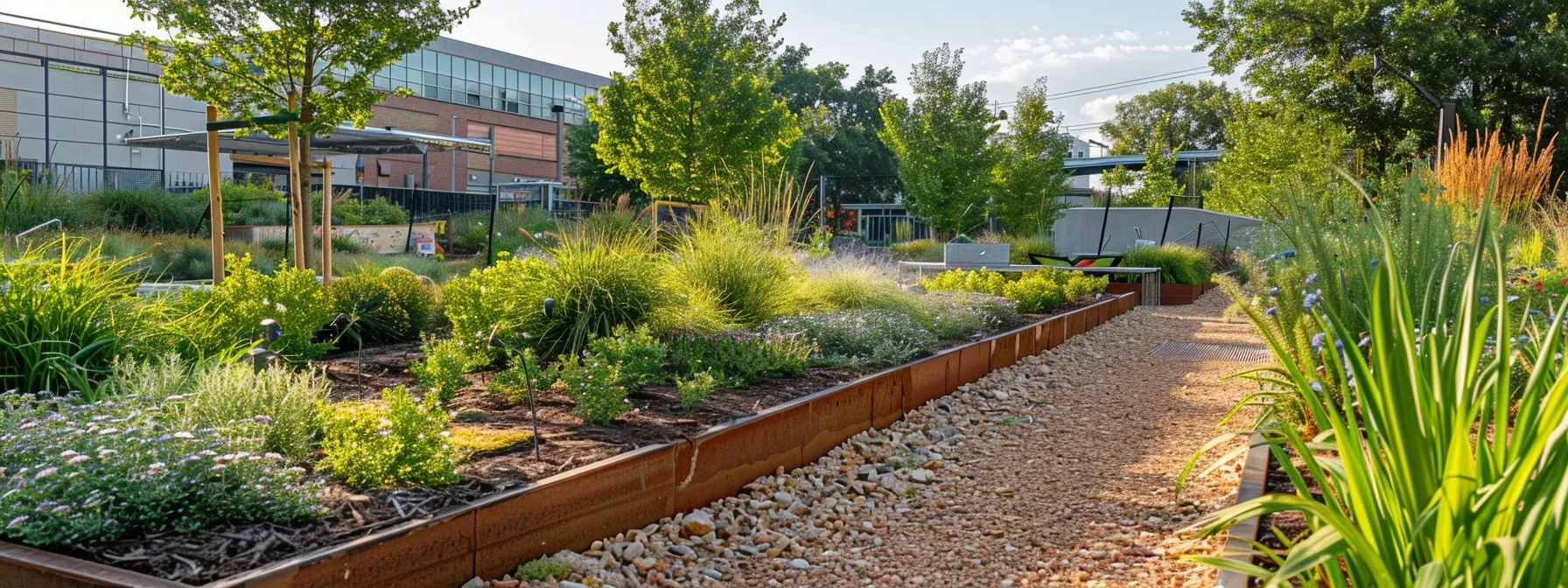 a vibrant urban garden showcases innovative sustainable landscaping techniques, featuring eco-friendly mulching and smart water systems, amidst a well-maintained environment that emphasizes community involvement and ecological responsibility. a vibrant urban garden showcases innovative sustainable landscaping techniques, featuring eco-friendly mulching and smart water systems, amidst a well-maintained environment that emphasizes community involvement and ecological responsibility.