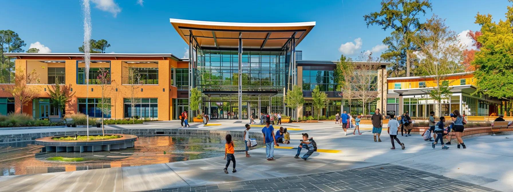 a vibrant urban scene showcases a bustling community center in alpharetta, ga, filled with families interacting in educational and health workshops, highlighting the collaborative impact of chroma early learning academy and local businesses on family life. a vibrant urban scene showcases a bustling community center in alpharetta, ga, filled with families interacting in educational and health workshops, highlighting the collaborative impact of chroma early learning academy and local businesses on family life.