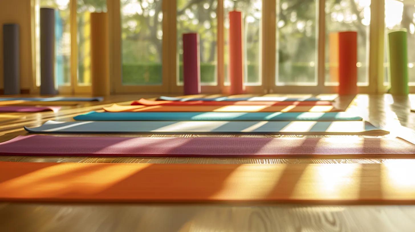 a vibrant yoga studio filled with sunlight showcases a diverse array of colorful yoga mats neatly arranged, symbolizing the importance of user reviews and expert recommendations in choosing the perfect mat. a vibrant yoga studio filled with sunlight showcases a diverse array of colorful yoga mats neatly arranged, symbolizing the importance of user reviews and expert recommendations in choosing the perfect mat.