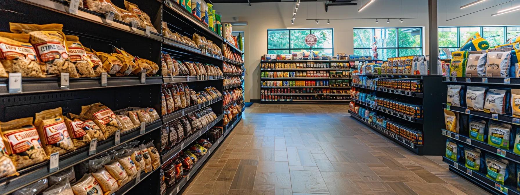 a visually engaging pet supply store interior showcases shelves lined with various freeze-dried chicken dog treats, prominently featuring clear ingredient labels that emphasize pure chicken content, in a well-lit environment designed for pet owners seeking high-quality nutrition for their canine companions. a visually engaging pet supply store interior showcases shelves lined with various freeze-dried chicken dog treats, prominently featuring clear ingredient labels that emphasize pure chicken content, in a well-lit environment designed for pet owners seeking high-quality nutrition for their canine companions.
