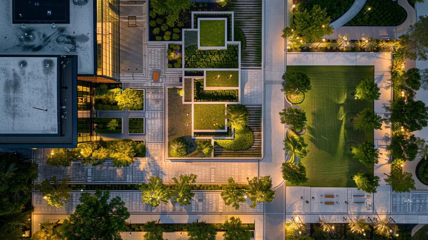 a visually striking design plan showcases a meticulously organized landscape layout for a georgia yard, featuring distinct zones for ornamental beds, turf lawns, and high-traffic areas, all depicted on a sleek blueprint against a modern office backdrop with efficient indoor lighting. a visually striking design plan showcases a meticulously organized landscape layout for a georgia yard, featuring distinct zones for ornamental beds, turf lawns, and high-traffic areas, all depicted on a sleek blueprint against a modern office backdrop with efficient indoor lighting.
