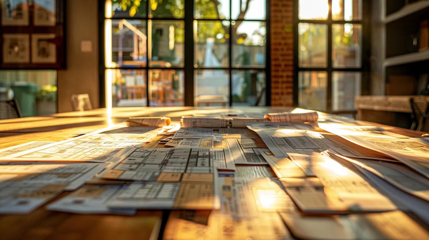 a visually striking representation of a diverse array of building permits displayed on a wooden table, illuminated by soft natural light, emphasizing the complexity and importance of custom home building processes. a visually striking representation of a diverse array of building permits displayed on a wooden table, illuminated by soft natural light, emphasizing the complexity and importance of custom home building processes.